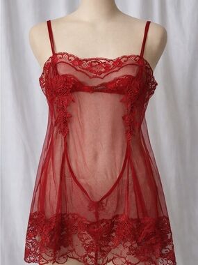 Rare La Perla Red Sheer slip dress – XS/S